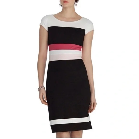 WHBM Colorblock Sheath Dress Sz 6 - Picture 1 of 15